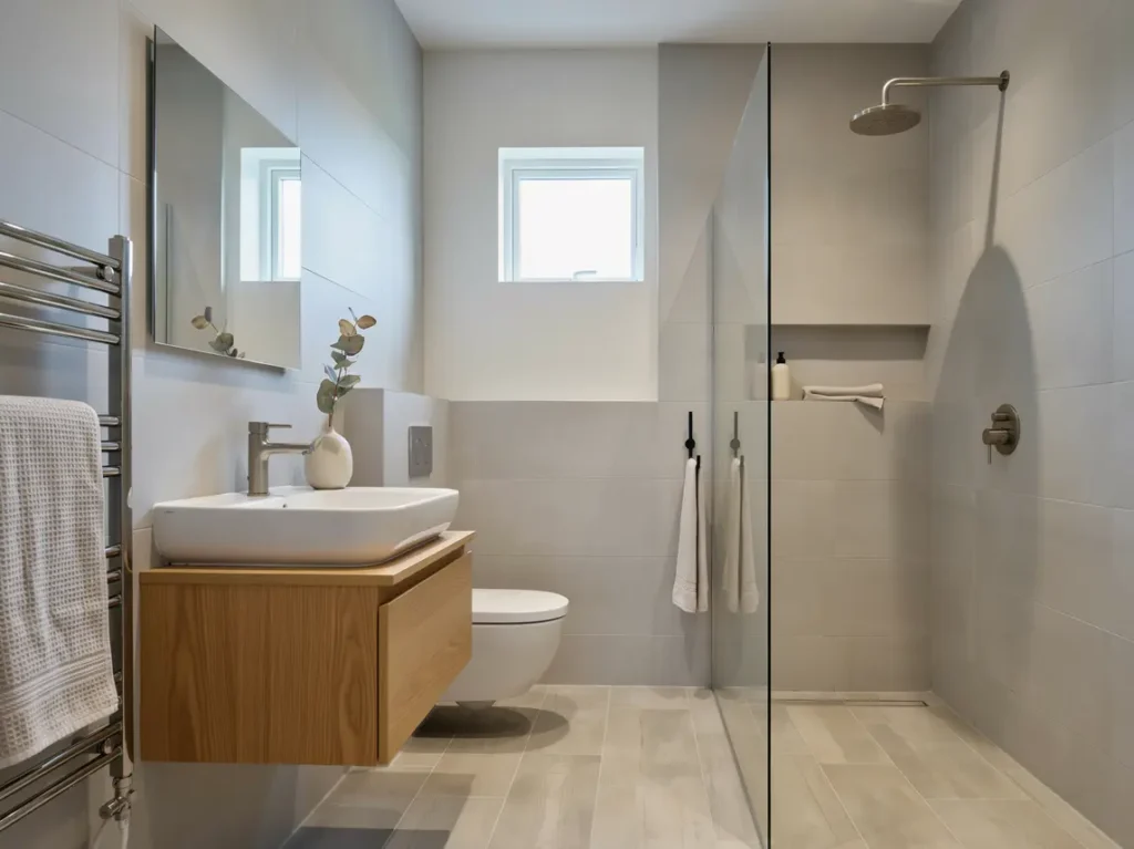 totalrenovering av badrum med t tskikt och klinker i furulund k vlinge